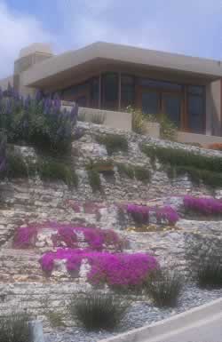 Stone retaining walls